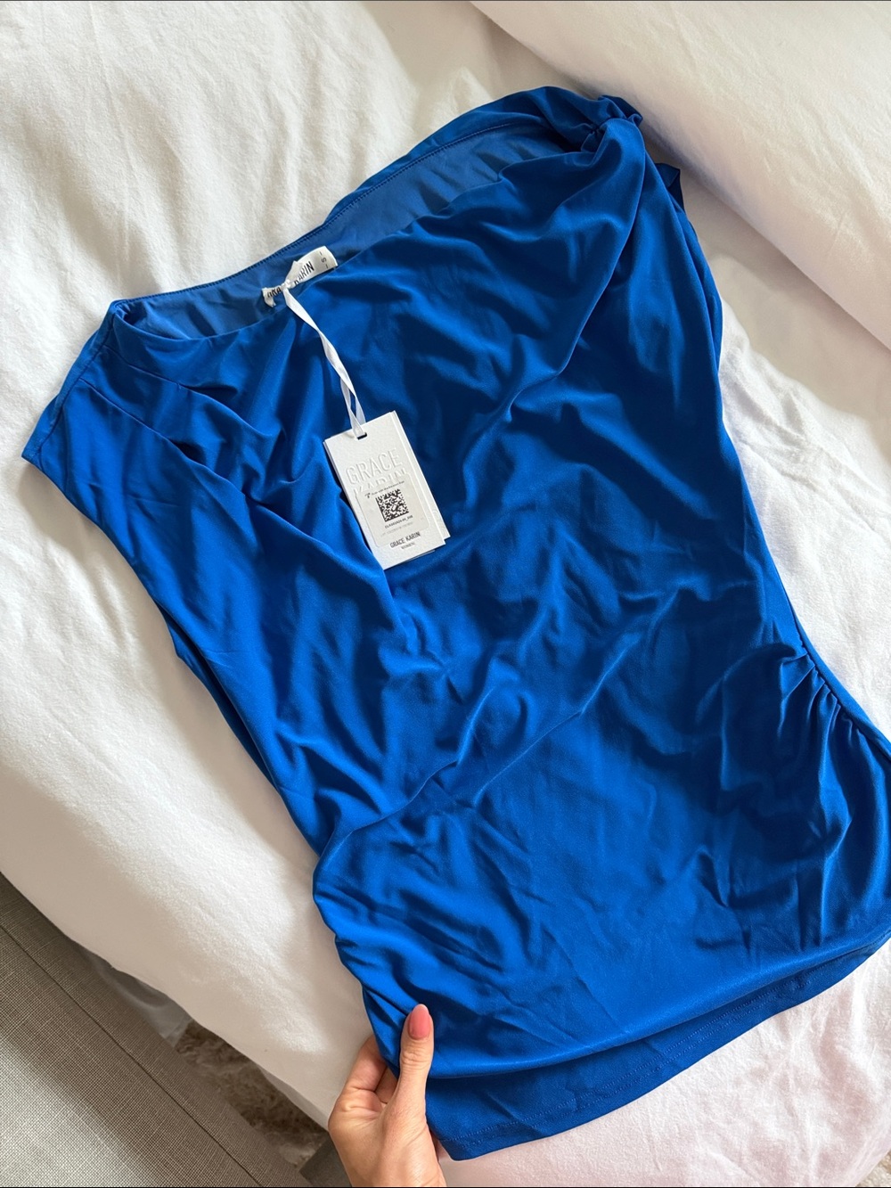 Grace Karin Royal Blue Sleeveless Blouse